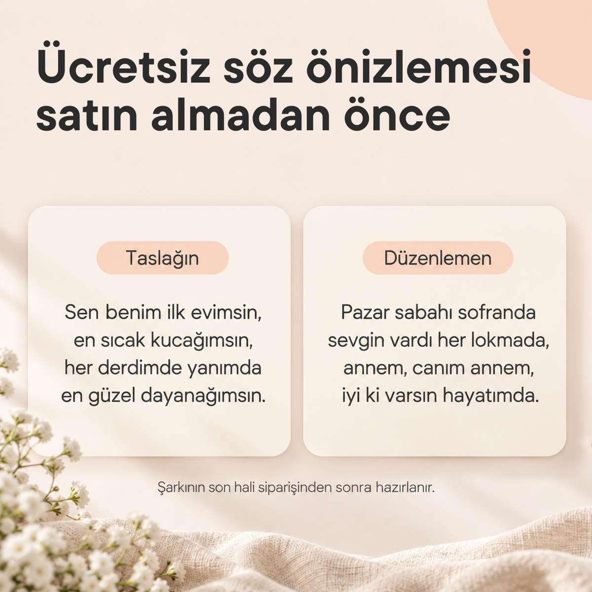 Annem İçin Kişiye Özel Şarkı: ürün görseli 5